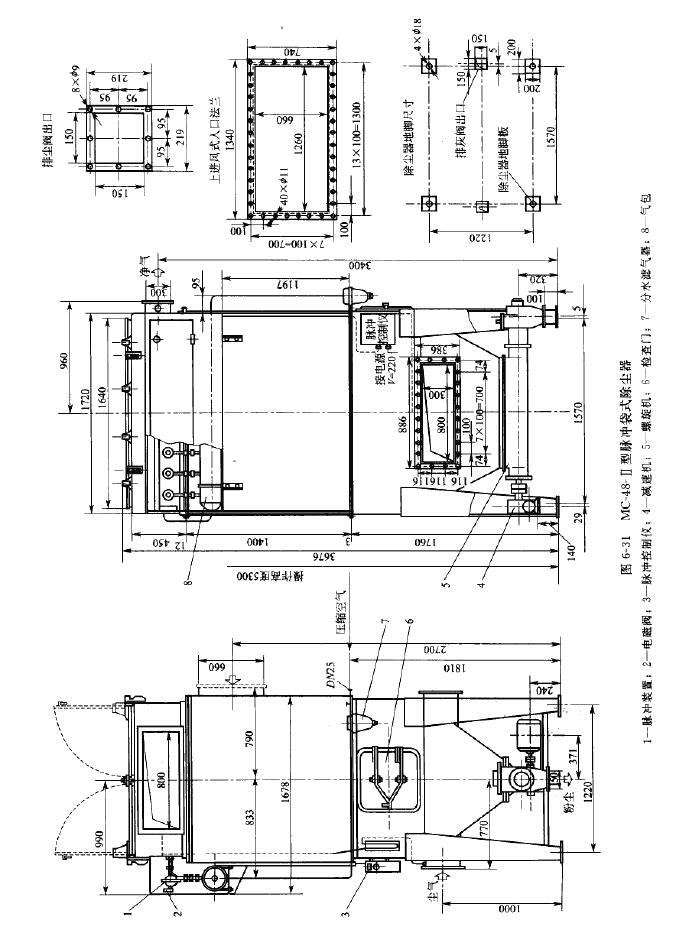 MC-Ⅱ型脈沖袋式除塵器技術性能
